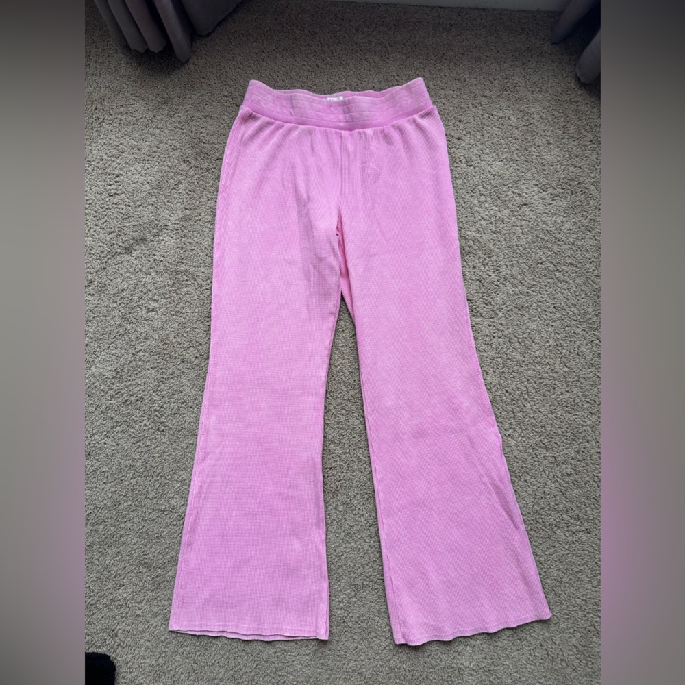 Pink Wide-Leg Lounge Pants